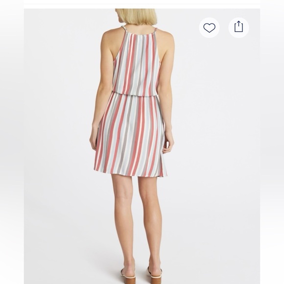 Market & Spruce Red and White Tiered Wrap Sundress size medium. - Picture 2 of 11